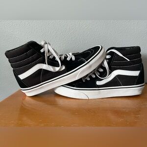 Vans Mens/Womens Black and White High-Top Sneakers